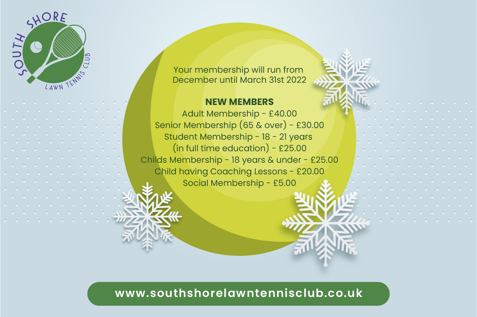 South Shore Lawn Tennis Club Winter Membership